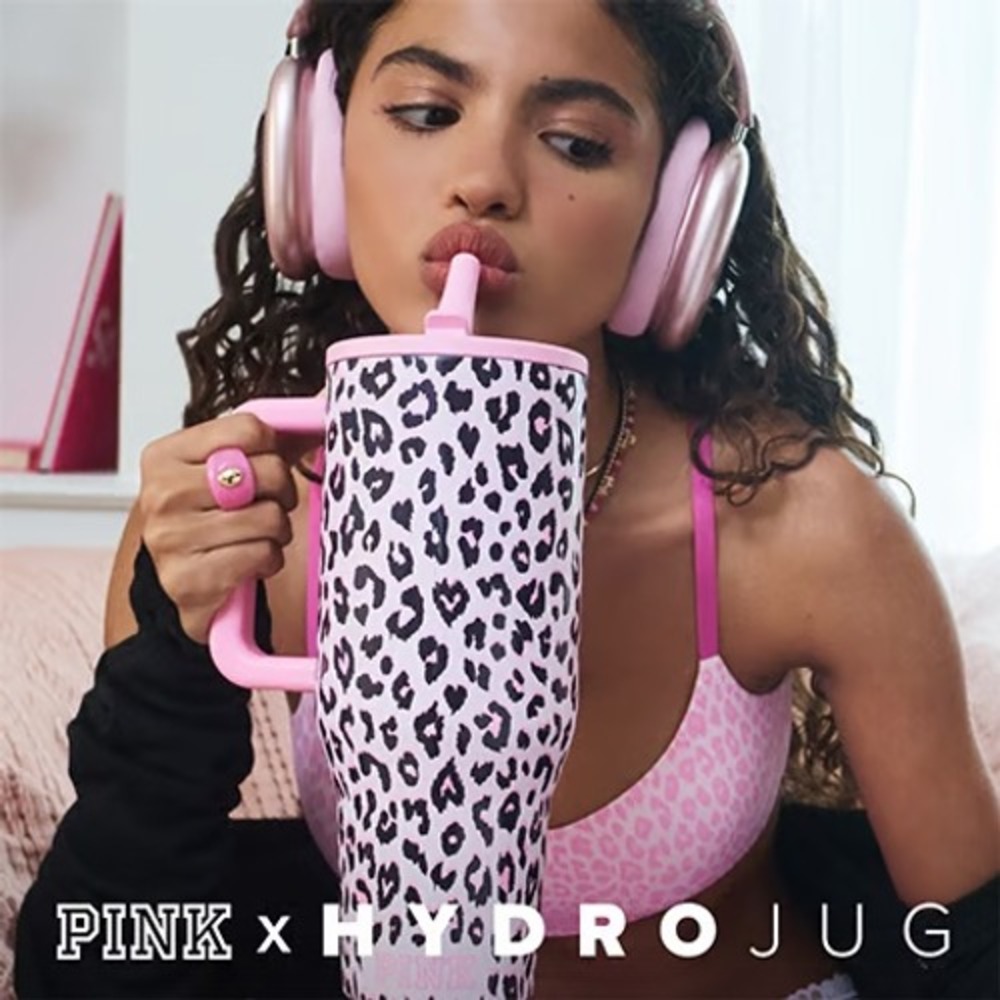 PINK x HydroJug Leopard Traveler Tumbler 40oz **NEW IN BOX!!**